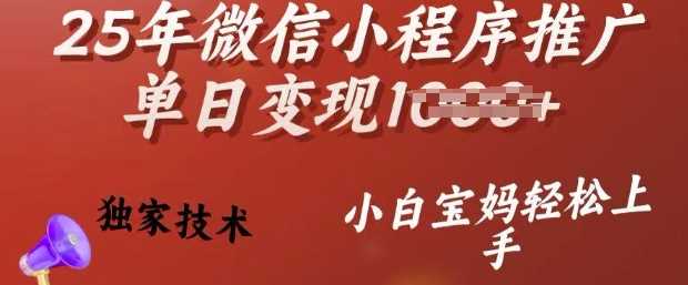 微信小程序推广变现技术，小白宝妈轻松上手实现财富自由-无双副业