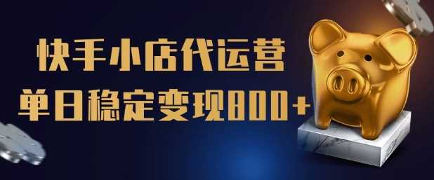 快手小店代运营限时托管计划，单日稳定变现5张揭秘-无双副业