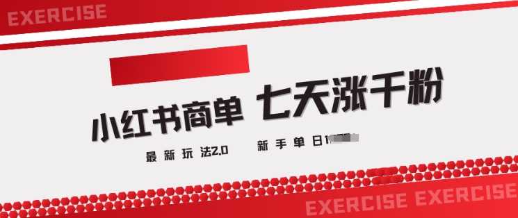小红书商单2.0玩法揭秘，快速涨粉变现技巧-无双副业