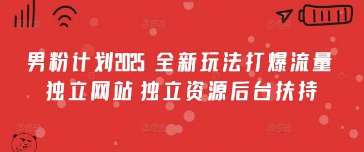 2025男粉计划：独立网站与资源后台的全新流量策略-无双副业