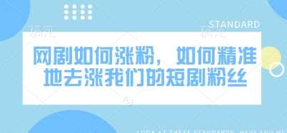 抖音短剧快速涨粉技巧与精准运营策略-无双副业