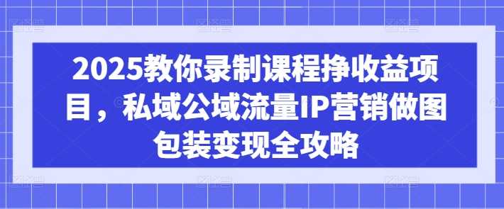录制课程变现全攻略：IP营销与流量转化技巧-无双副业