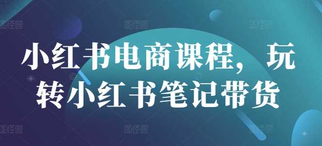 小红书电商运营与笔记带货实战课程-无双副业