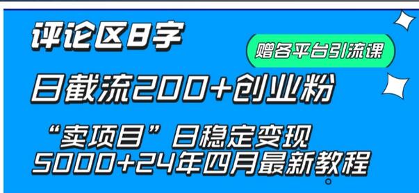 抖音评论区截流技巧，日引200+创业粉稳定变现-无双副业