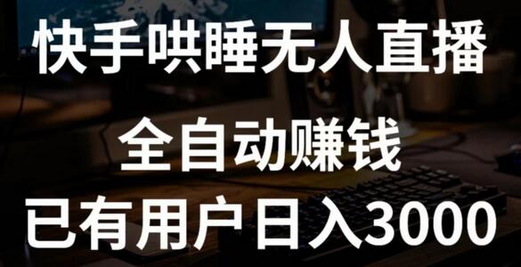 快手无人直播哄睡技术实现日入3000+的赚钱流程与素材-无双副业