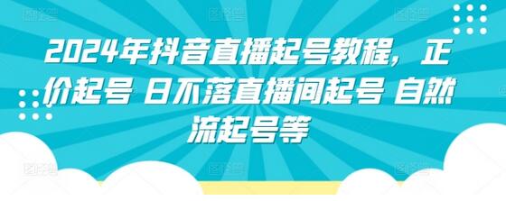 2024年抖音直播起号全攻略：正价、日不落、自然流技巧-无双副业