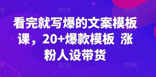 20+爆款文案模板课，涨粉人设带货技巧全解析-无双副业