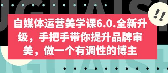 全新升级自媒体运营美学课，提升品牌审美打造有调性博主-无双副业
