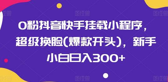 抖音快手小程序挂载与换脸技巧，新手日入300+-无双副业