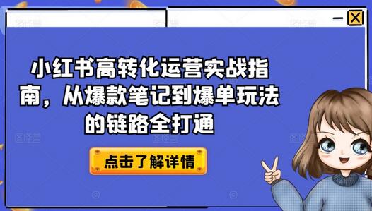 小红书高转化运营实战全攻略，从爆款笔记到爆单玩法-无双副业