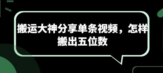 视频搬运技巧：如何实现单条视频高收益-无双副业