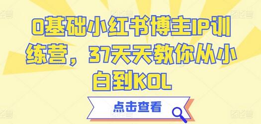小红书博主IP训练营，37天从小白到KOL-无双副业