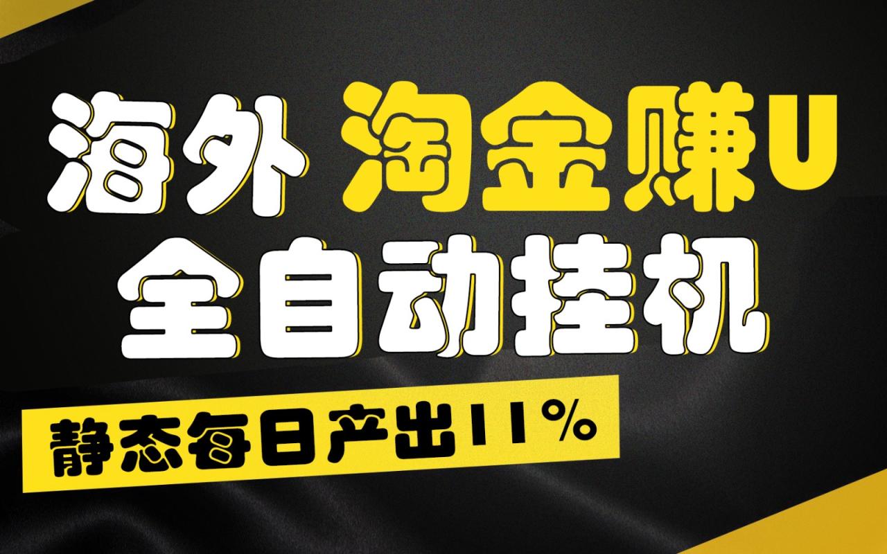 全自动挂机海外淘金，每日高收益轻松实现-无双副业