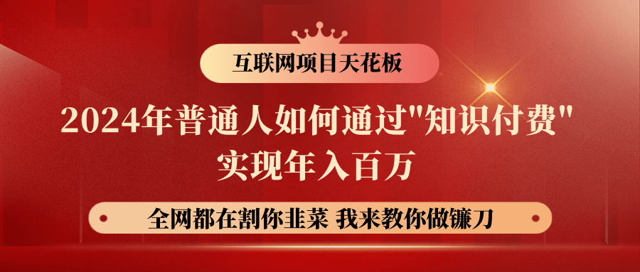 2024年通过知识付费实现月入十万年入百万的财富自由之路-无双副业