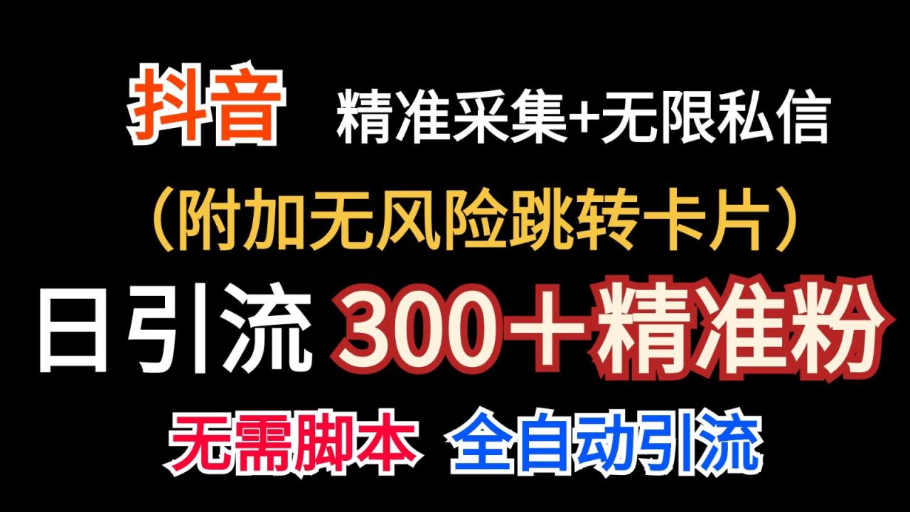 抖音全自动私信引流工具，日引300+精准粉丝-无双副业