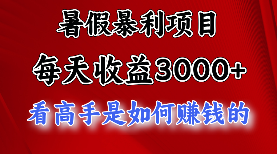 暑假高收益项目：视频号快手不露脸直播日赚3000+-无双副业