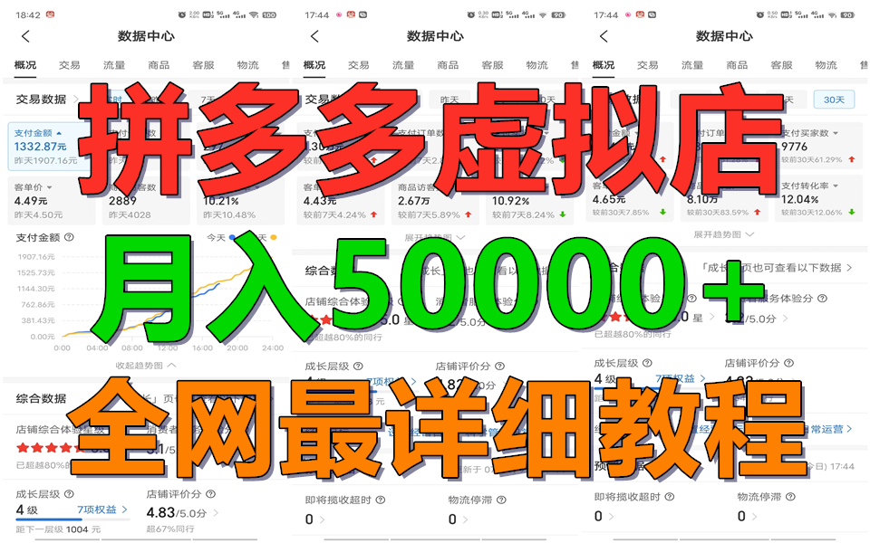 拼多多虚拟电商训练营：月入50000+的副业首选-无双副业