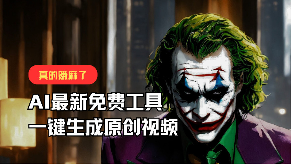 免费AI工具生成原创视频，轻松月入过万-无双副业