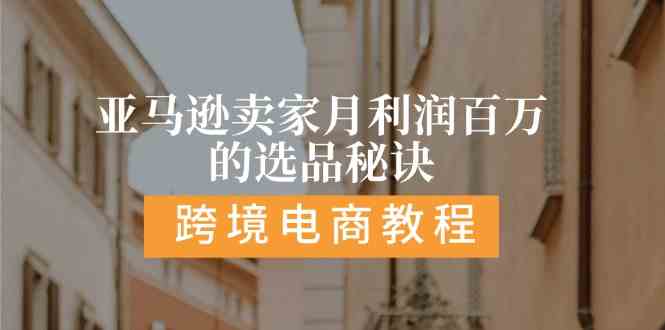 亚马逊卖家月利润百万的选品策略与技巧-无双副业