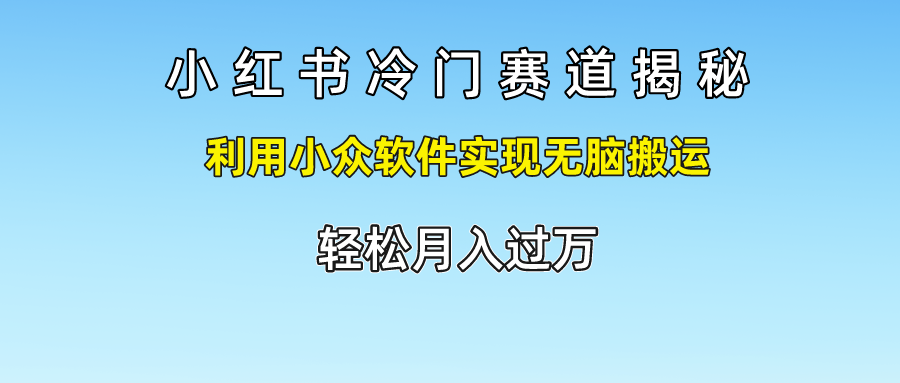 小红书冷门赛道：小众软件搬运实现月入过万-无双副业
