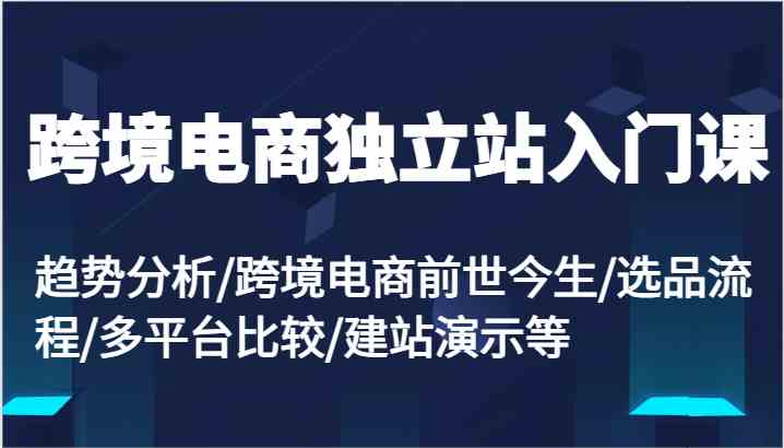 跨境电商独立站入门指南：趋势、选品与建站全解析-无双副业