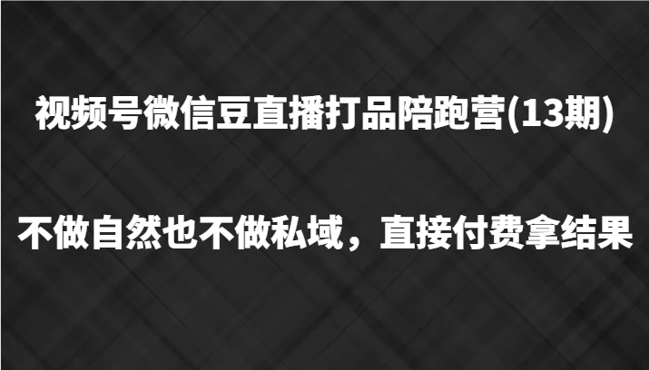 视频号微信豆直播打品项目实战指南-无双副业
