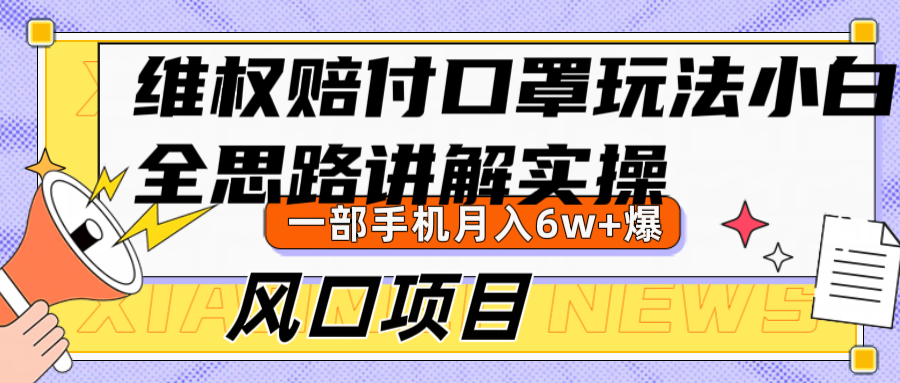 维权赔付口罩项目实操，新手月入6w+指南-无双副业
