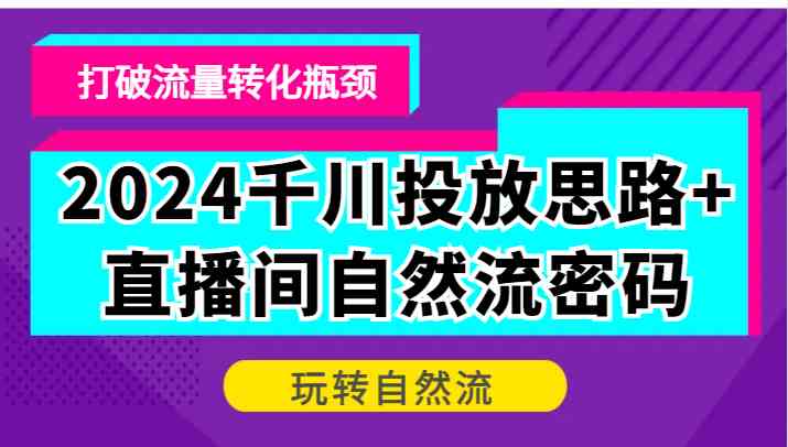 2024千川投放与直播间自然流优化策略-无双副业