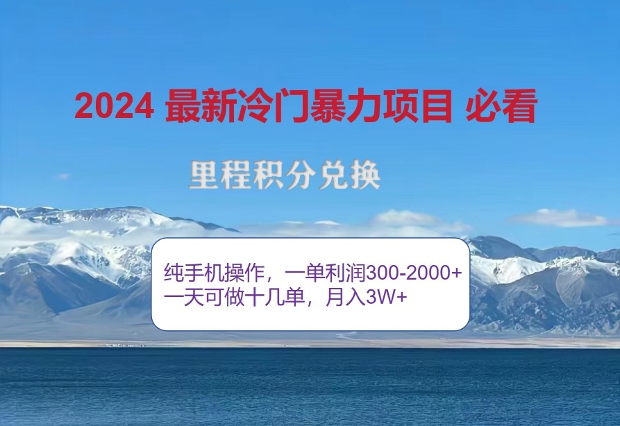 2024里程积分兑换机票暴利项目，月入过万轻松实现-无双副业