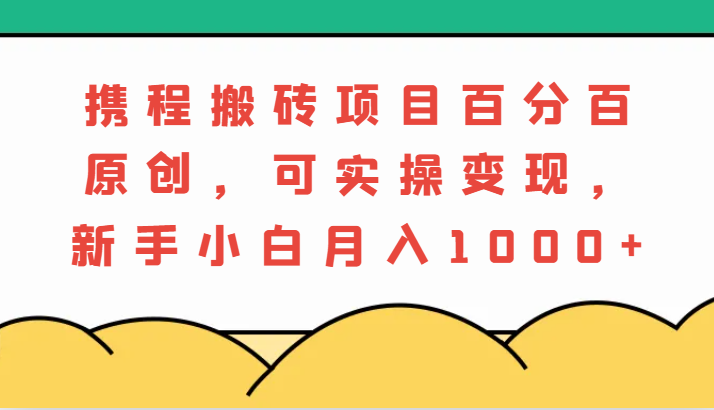 携程搬砖项目实操指南，新手轻松月入1000+-无双副业