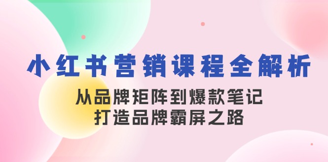 小红书营销全攻略：从品牌矩阵到爆款笔记打造-无双副业