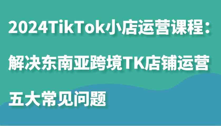 2024年TikTok东南亚跨境店铺运营全攻略-无双副业