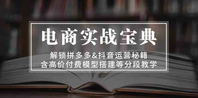拼多多与抖音电商运营全攻略，含高价付费模型搭建-无双副业