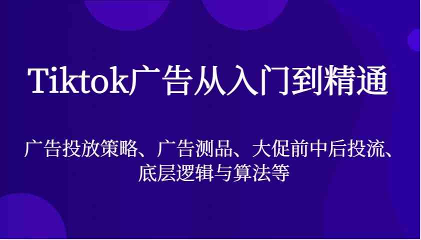 Tiktok广告投放策略与优化技巧全解析-无双副业