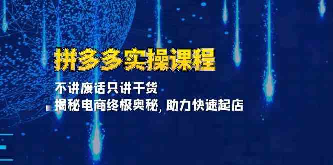 拼多多电商实操课程：揭秘快速起店终极奥秘-无双副业