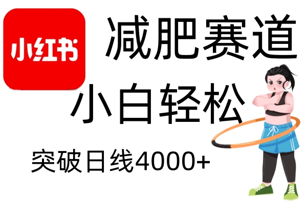 小红书减肥赛道零成本赚钱，新手日利润4000+-无双副业