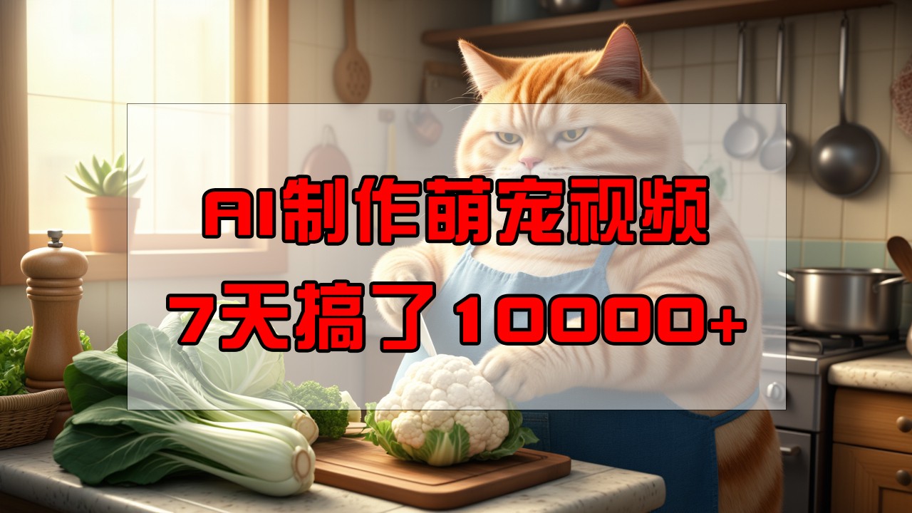 AI制作萌宠视频轻松赚万元，手机操作零门槛-无双副业