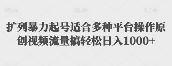 多种平台原创视频流量操作轻松日入1000+-无双副业