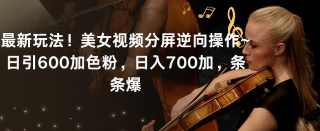美女视频分屏逆向操作技巧，轻松日引600粉日入700元-无双副业