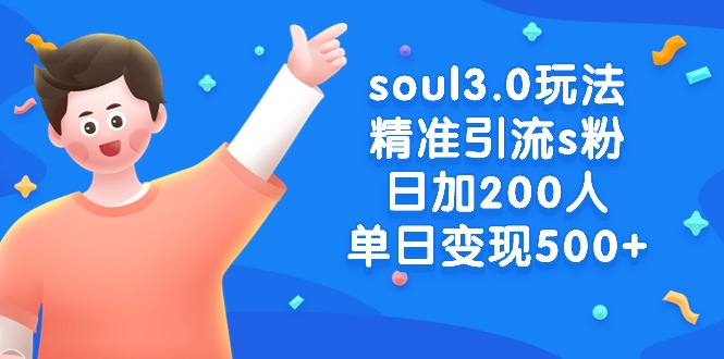 Soul3.0精准引流技巧，日加200人实现高效变现-无双副业