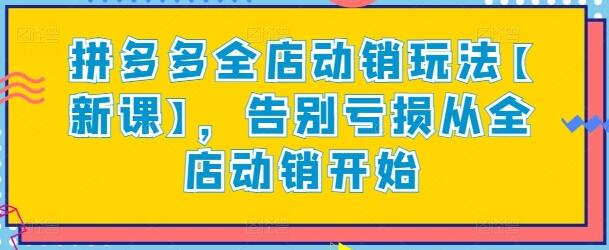拼多多全店动销玩法，告别亏损新策略-无双副业