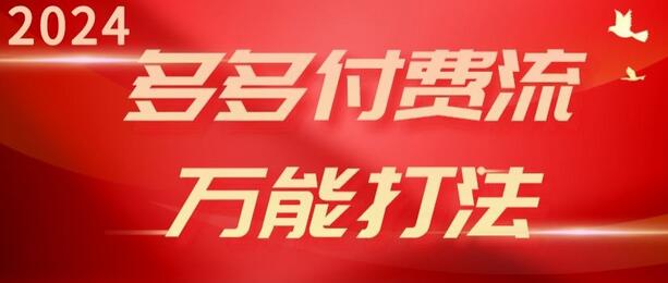 2024拼多多付费流量策略与高转化技巧-无双副业