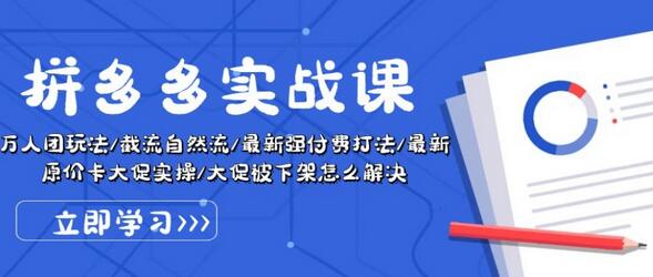 拼多多实战课程：万人团玩法与强付费策略解析-无双副业