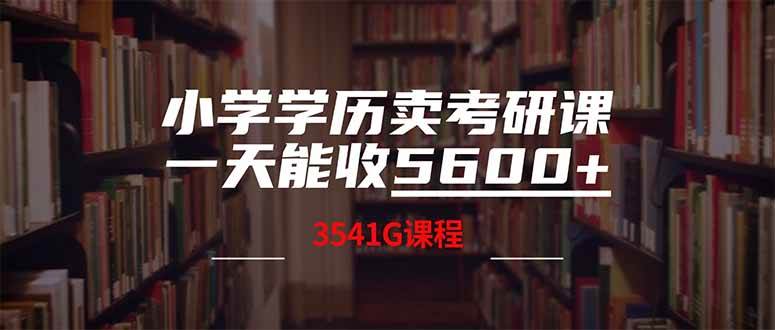 小学学历卖考研课程，一天收入5600元（附3580G考研合集）-无双副业