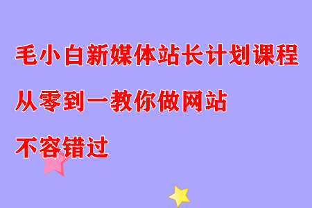 毛小白新媒体站长计划课程：从零到一教你做网站-无双副业