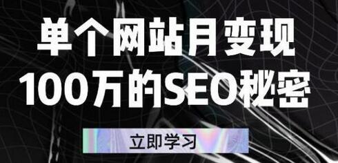 单个网站月变现100万的SEO秘密与赚钱站点打造-无双副业