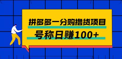 拼多多一分购撸货项目，日赚100+的稳定赚钱方法-无双副业