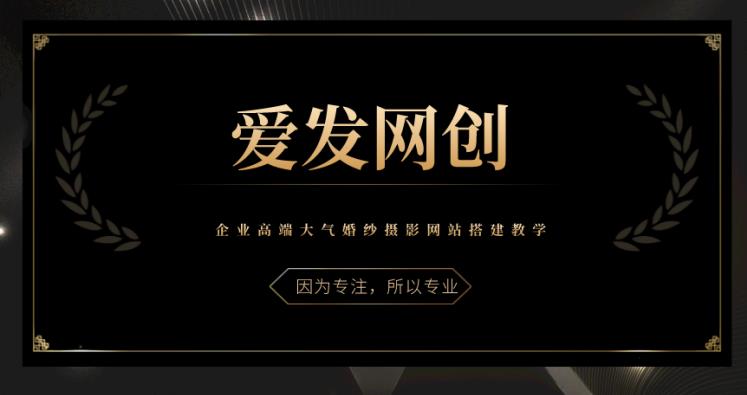 企业高端大气婚纱摄影网站搭建实操教学视频课程-无双副业