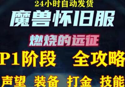 美服怀旧服魔兽搬砖攻略：练级声望装备打金副本技能赚钱指南-无双副业