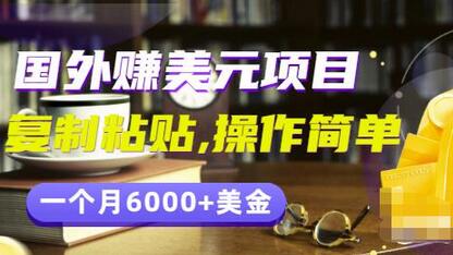国外赚美元项目：复制粘贴月入6000美金，简单易操作-无双副业
